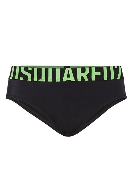 Costume Dsquared2  Swimwear uomo D7B356030004 nero  verde logo vita DSQUARED2 SWIMWEAR | Costumi | D7B356030004